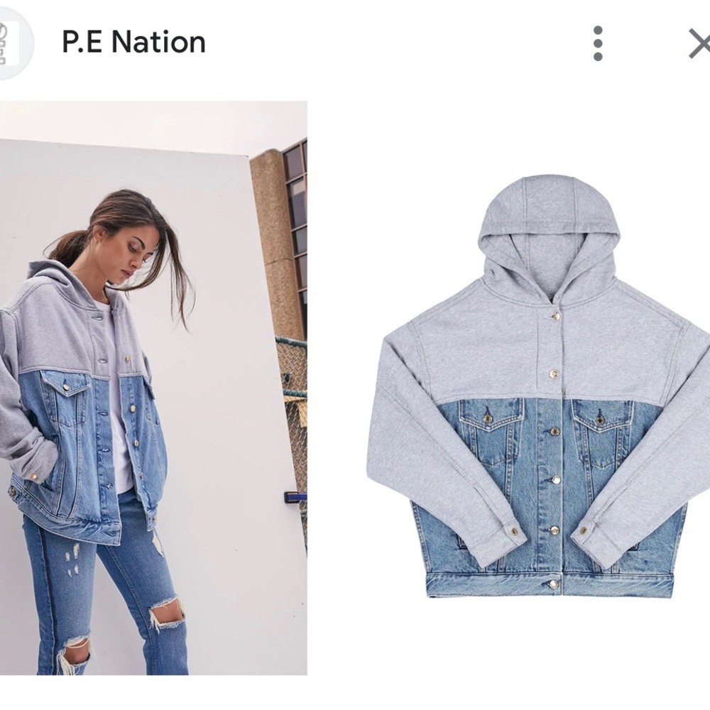 P.E. Nation Denim Sweatshirt Jacket XS